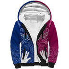 Personalised QLD Maroons Mix NSW Blues Indigenous Sherpa Hoodie Rugby State of Origin LT7