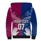 Personalised QLD Maroons Mix NSW Blues Indigenous Sherpa Hoodie Rugby State of Origin LT7