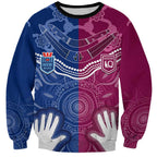 Personalised QLD Maroons Mix NSW Blues Indigenous Sweatshirt Rugby State of Origin LT7