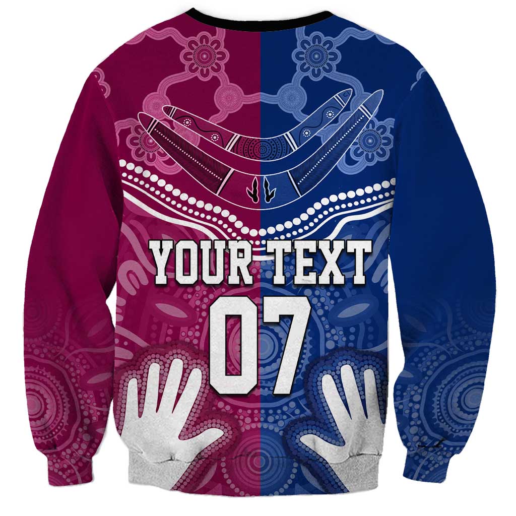 Personalised QLD Maroons Mix NSW Blues Indigenous Sweatshirt Rugby State of Origin LT7
