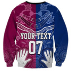 Personalised QLD Maroons Mix NSW Blues Indigenous Sweatshirt Rugby State of Origin LT7