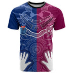 Personalised QLD Maroons Mix NSW Blues Indigenous T Shirt Rugby State of Origin LT7
