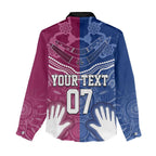 Personalised QLD Maroons Mix NSW Blues Indigenous Women Casual Shirt Rugby State of Origin LT7