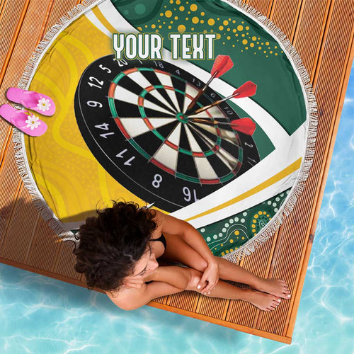 Australia Darts Personalized Beach Blanket Aboriginal Special