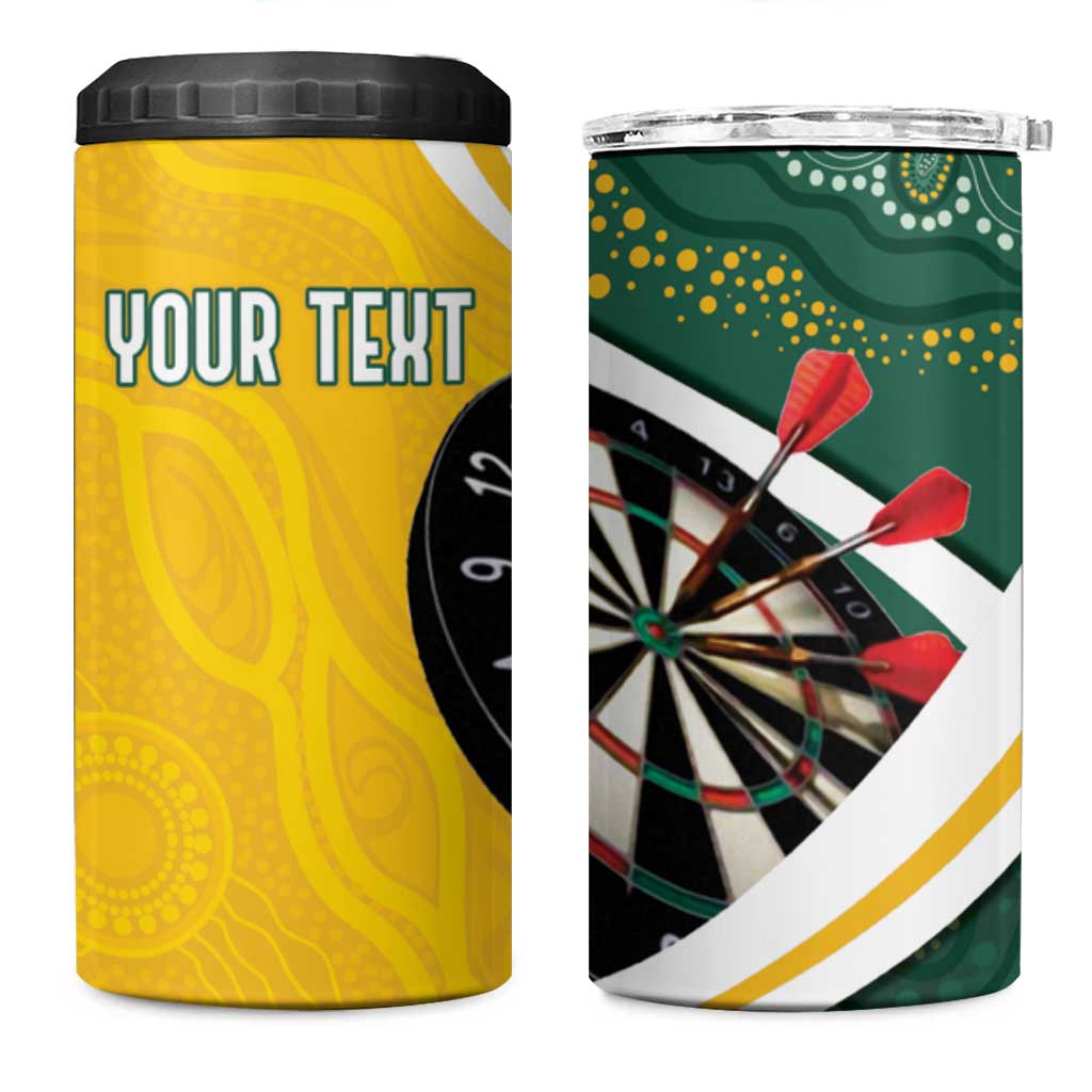 Australia Darts Personalized 4 in 1 Can Cooler Tumbler Aboriginal Special