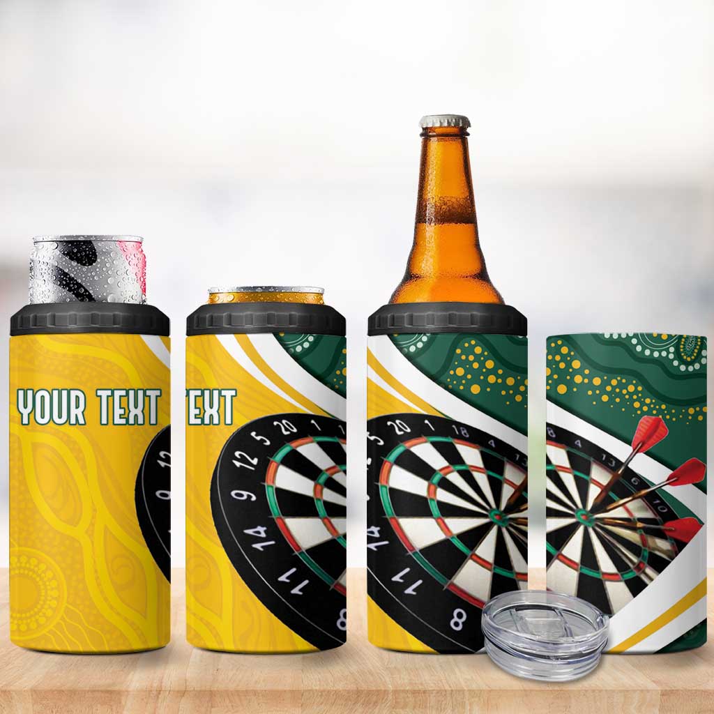 Australia Darts Personalized 4 in 1 Can Cooler Tumbler Aboriginal Special