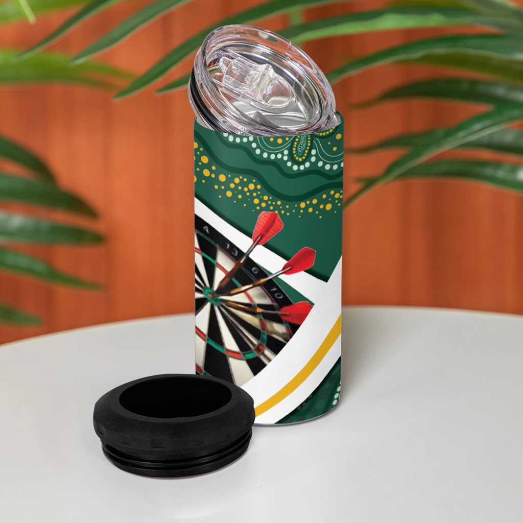 Australia Darts Personalized 4 in 1 Can Cooler Tumbler Aboriginal Special