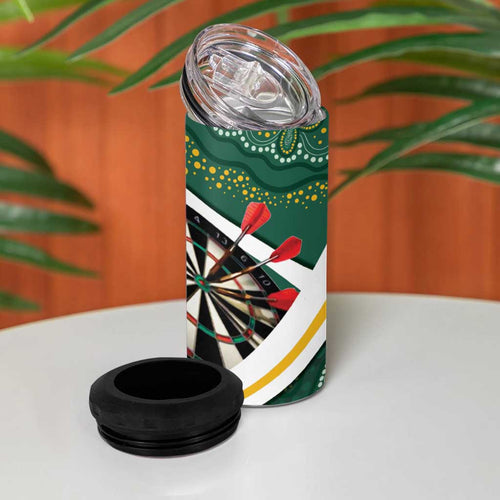 Australia Darts Personalized 4 in 1 Can Cooler Tumbler Aboriginal Special