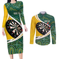 Australia Darts Personalized Couples Matching Long Sleeve Bodycon Dress and Long Sleeve Button Shirt Aboriginal Special