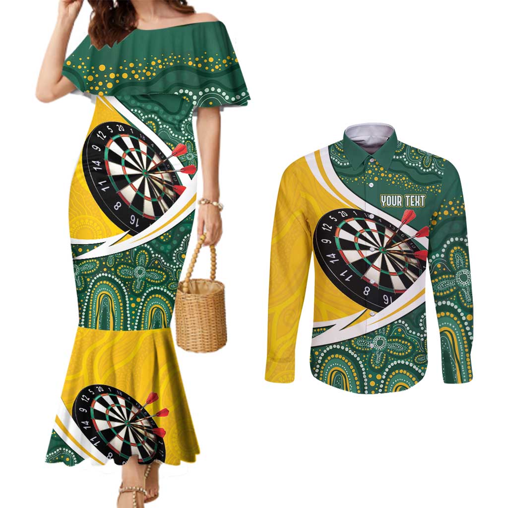 Australia Darts Personalized Couples Matching Mermaid Dress and Long Sleeve Button Shirt Aboriginal Special