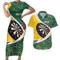 Australia Darts Personalized Couples Matching Short Sleeve Bodycon Dress and Hawaiian Shirt Aboriginal Special