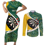 Australia Darts Personalized Couples Matching Short Sleeve Bodycon Dress and Long Sleeve Button Shirt Aboriginal Special