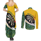 Australia Darts Personalized Couples Matching Summer Maxi Dress and Long Sleeve Button Shirt Aboriginal Special