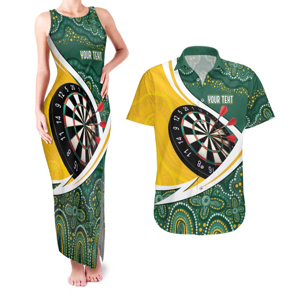 Australia Darts Personalized Couples Matching Tank Maxi Dress and Hawaiian Shirt Aboriginal Special