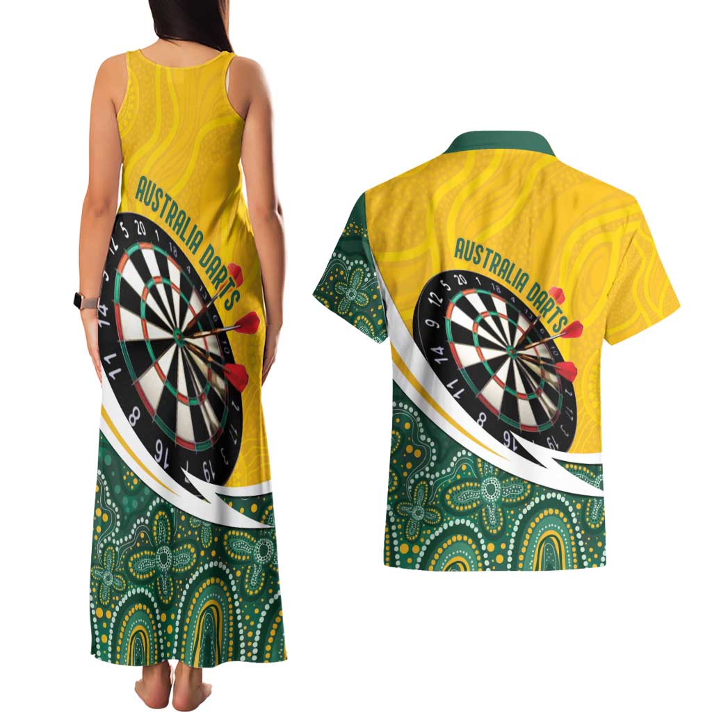 Australia Darts Personalized Couples Matching Tank Maxi Dress and Hawaiian Shirt Aboriginal Special