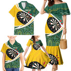 Australia Darts Personalized Family Matching Mermaid Dress and Hawaiian Shirt Aboriginal Special