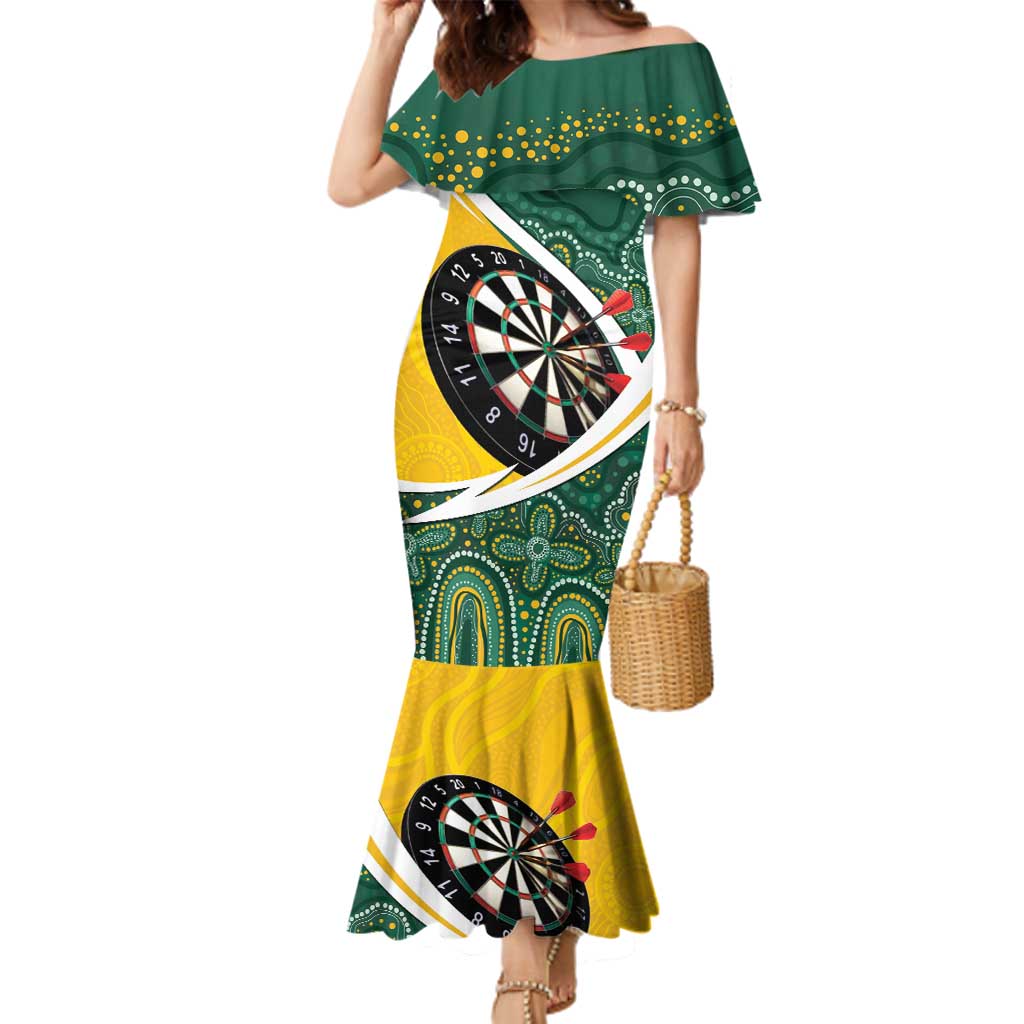 Australia Darts Personalized Family Matching Mermaid Dress and Hawaiian Shirt Aboriginal Special