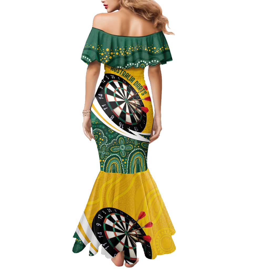 Australia Darts Personalized Family Matching Mermaid Dress and Hawaiian Shirt Aboriginal Special