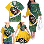 Australia Darts Personalized Family Matching Off The Shoulder Long Sleeve Dress and Hawaiian Shirt Aboriginal Special