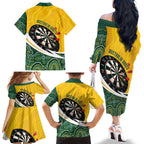 Australia Darts Personalized Family Matching Off The Shoulder Long Sleeve Dress and Hawaiian Shirt Aboriginal Special