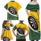 Australia Darts Personalized Family Matching Off Shoulder Maxi Dress and Hawaiian Shirt Aboriginal Special