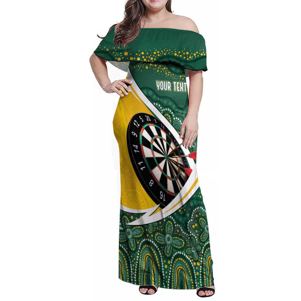Australia Darts Personalized Family Matching Off Shoulder Maxi Dress and Hawaiian Shirt Aboriginal Special
