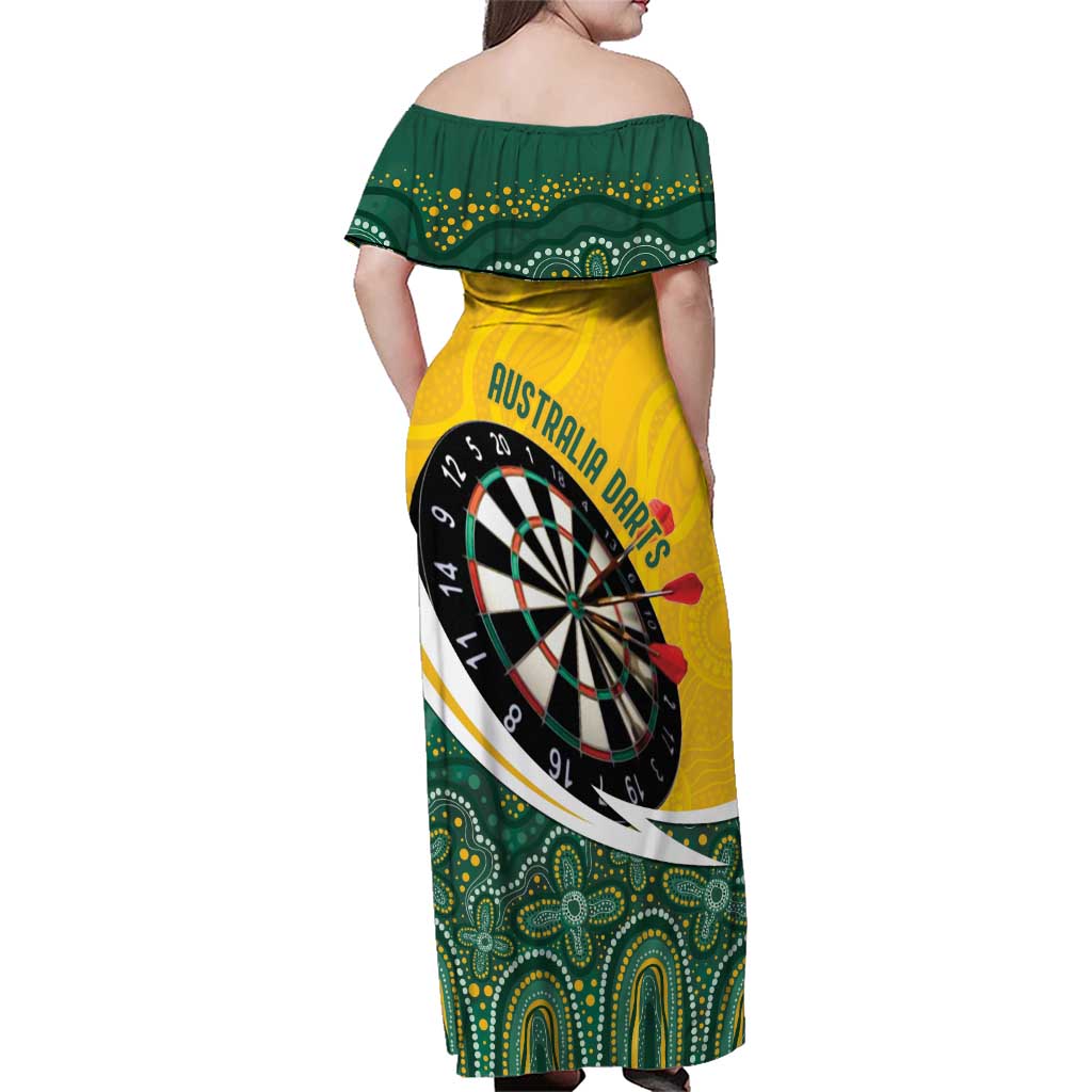 Australia Darts Personalized Family Matching Off Shoulder Maxi Dress and Hawaiian Shirt Aboriginal Special