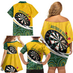 Australia Darts Personalized Family Matching Off Shoulder Short Dress and Hawaiian Shirt Aboriginal Special