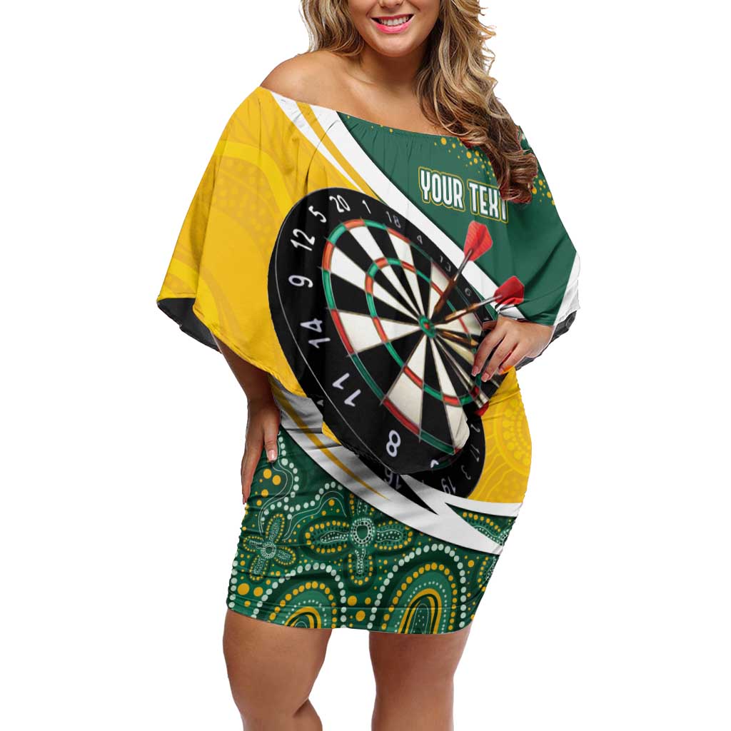 Australia Darts Personalized Family Matching Off Shoulder Short Dress and Hawaiian Shirt Aboriginal Special