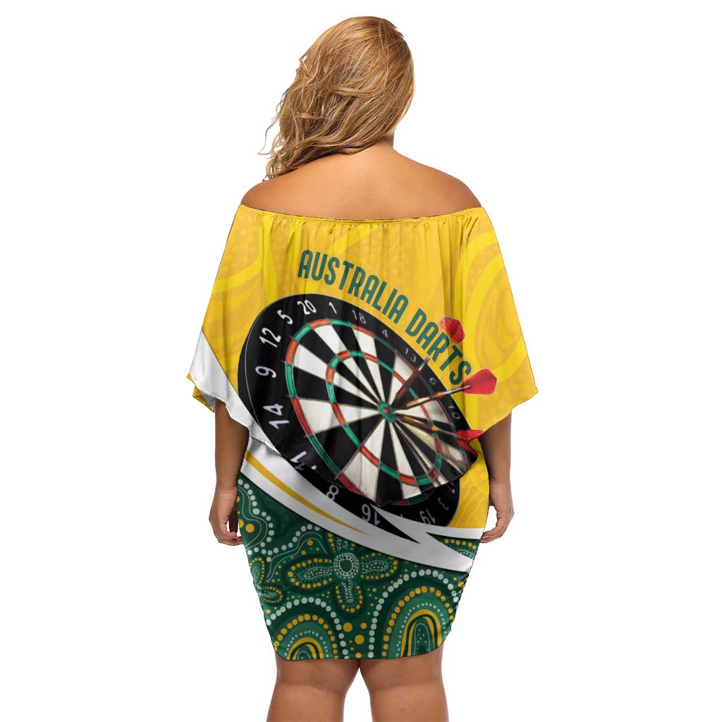 Australia Darts Personalized Family Matching Off Shoulder Short Dress and Hawaiian Shirt Aboriginal Special