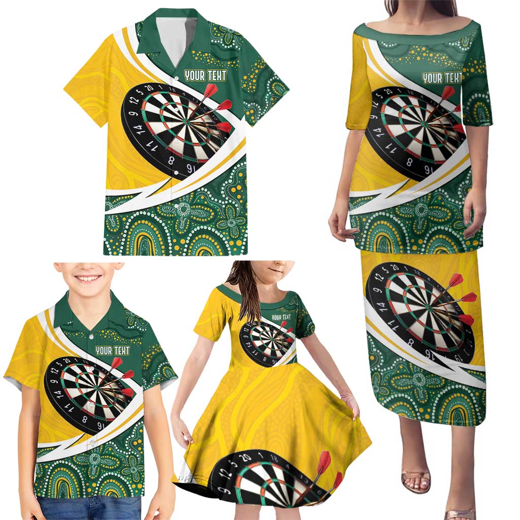 Australia Darts Personalized Family Matching Puletasi and Hawaiian Shirt Aboriginal Special