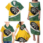 Australia Darts Personalized Family Matching Puletasi and Hawaiian Shirt Aboriginal Special