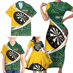 Australia Darts Personalized Family Matching Short Sleeve Bodycon Dress and Hawaiian Shirt Aboriginal Special