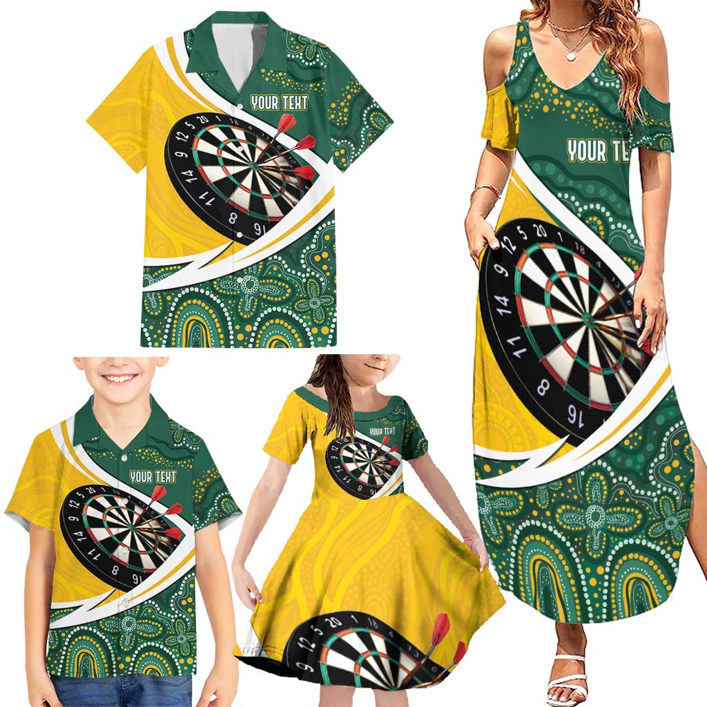 Australia Darts Personalized Family Matching Summer Maxi Dress and Hawaiian Shirt Aboriginal Special