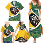 Australia Darts Personalized Family Matching Summer Maxi Dress and Hawaiian Shirt Aboriginal Special
