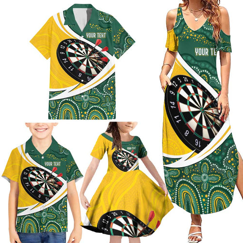 Australia Darts Personalized Family Matching Summer Maxi Dress and Hawaiian Shirt Aboriginal Special