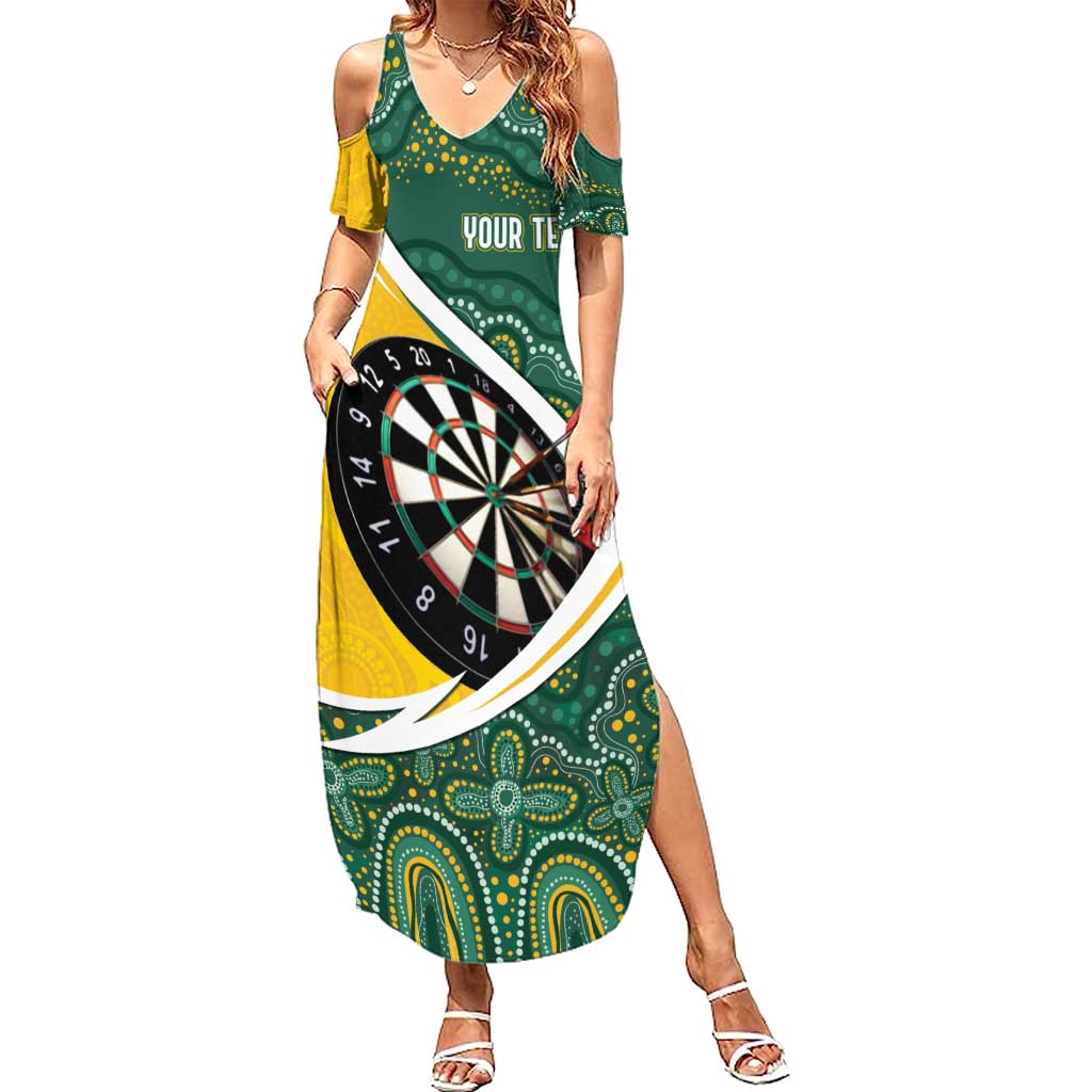Australia Darts Personalized Family Matching Summer Maxi Dress and Hawaiian Shirt Aboriginal Special