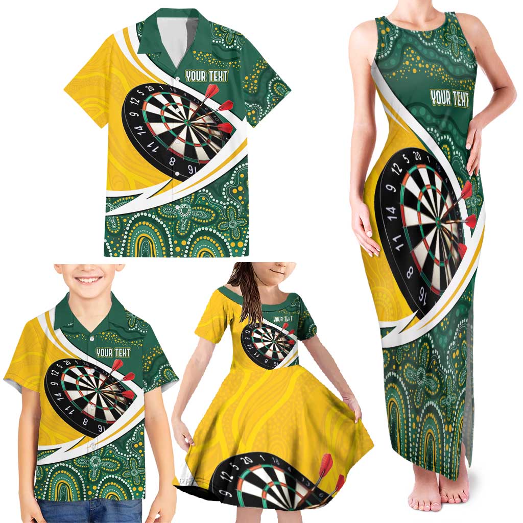 Australia Darts Personalized Family Matching Tank Maxi Dress and Hawaiian Shirt Aboriginal Special