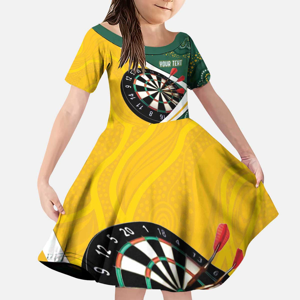 Australia Darts Personalized Kid Short Sleeve Dress Aboriginal Special