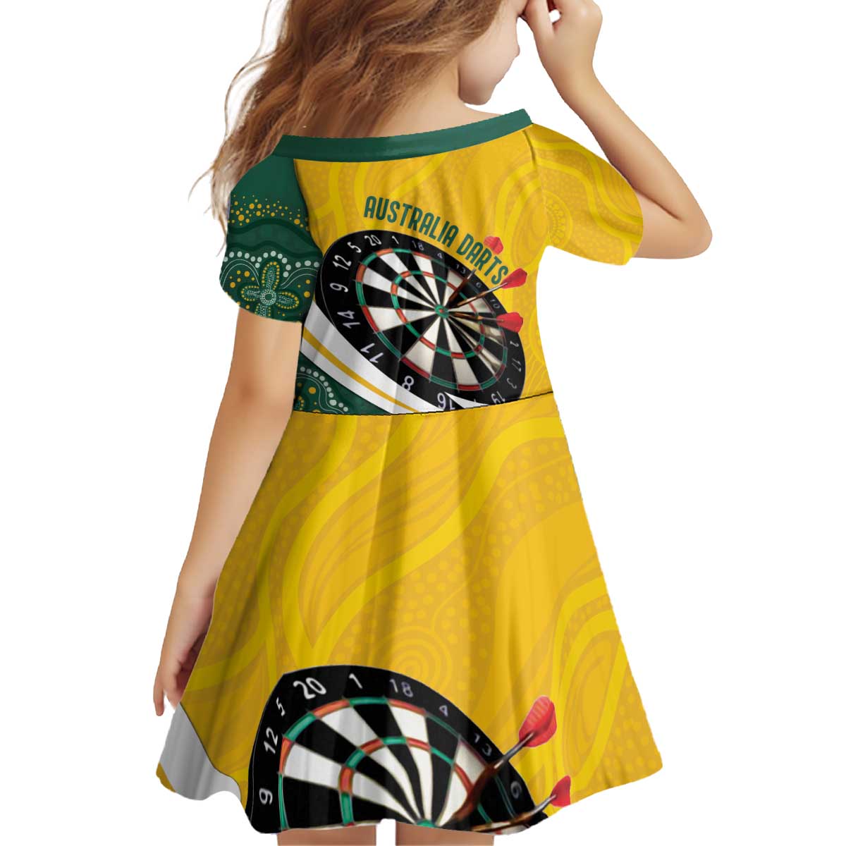 Australia Darts Personalized Kid Short Sleeve Dress Aboriginal Special