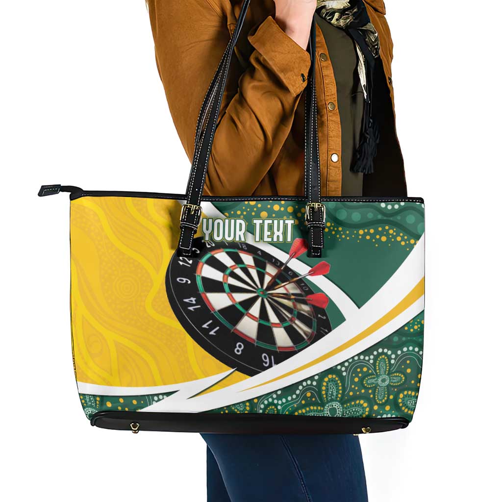 Australia Darts Personalized Leather Tote Bag Aboriginal Special