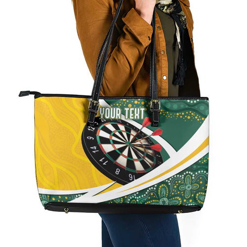 Australia Darts Personalized Leather Tote Bag Aboriginal Special