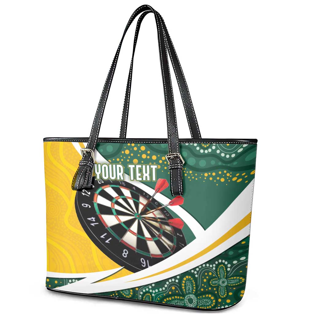 Australia Darts Personalized Leather Tote Bag Aboriginal Special