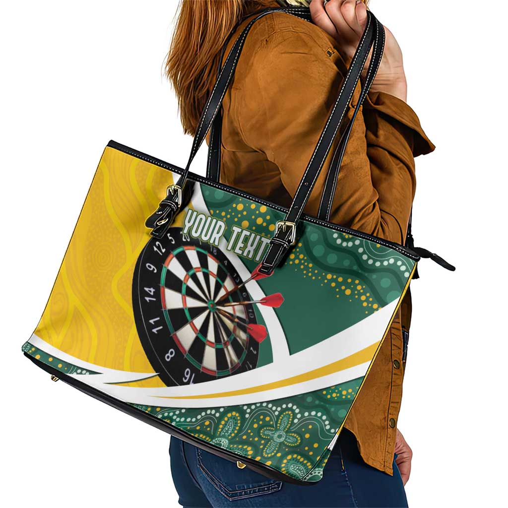 Australia Darts Personalized Leather Tote Bag Aboriginal Special