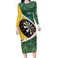 Australia Darts Personalized Long Sleeve Bodycon Dress Aboriginal Special