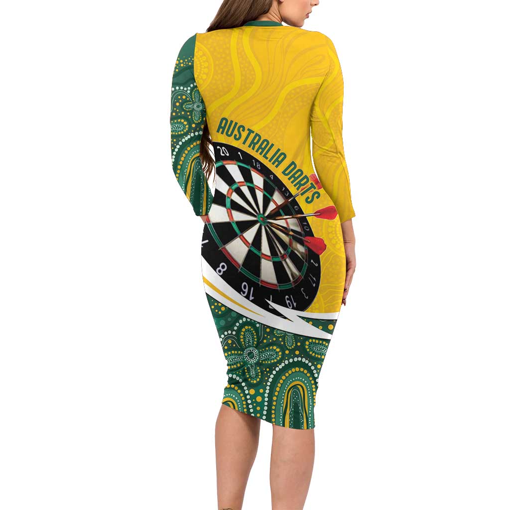 Australia Darts Personalized Long Sleeve Bodycon Dress Aboriginal Special