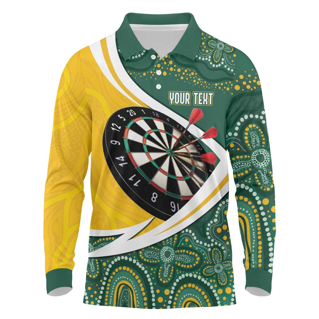 Australia Darts Personalized Long Sleeve Polo Shirt Aboriginal Special