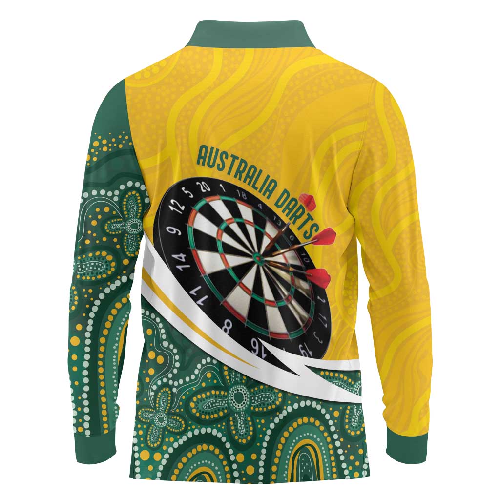 Australia Darts Personalized Long Sleeve Polo Shirt Aboriginal Special