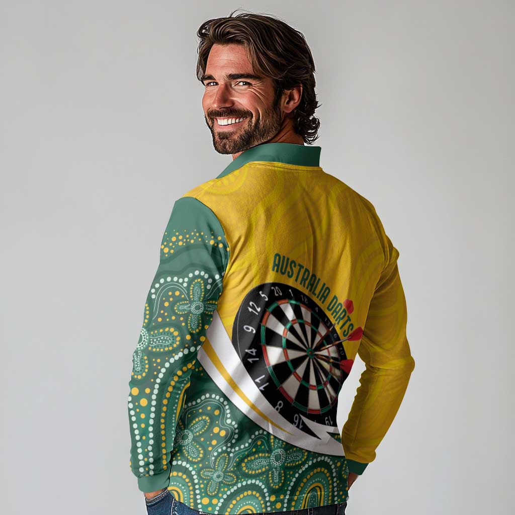 Australia Darts Personalized Long Sleeve Polo Shirt Aboriginal Special
