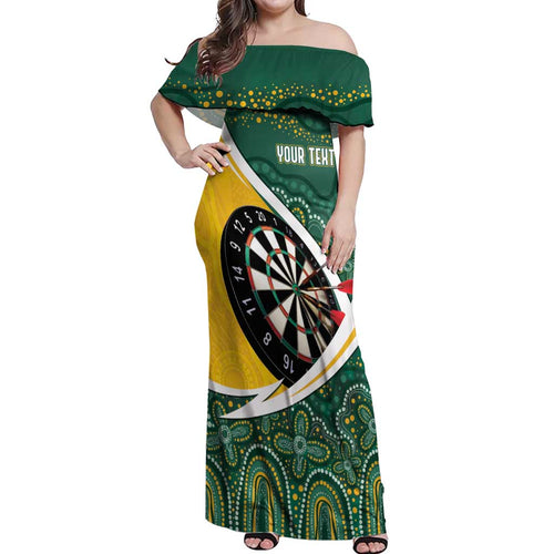 Australia Darts Personalized Off Shoulder Maxi Dress Aboriginal Special